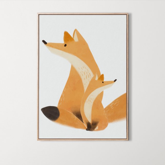 Watercolor Woodland Family Fox Room Decor (Watercolor Woodland Family Fox Room Decor, family animal, animal prints, wildlife, )