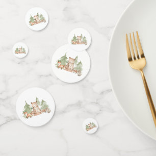 Watercolor Woodland Forest Animals Baby Shower Confetti