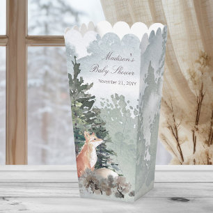 Watercolor Woodland Forest Fox Baby Shower Favour Box