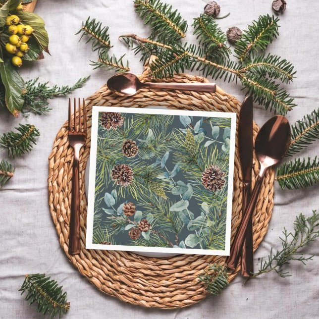 Watercolor Woodland Forest Holiday  Napkin (Creator Uploaded)