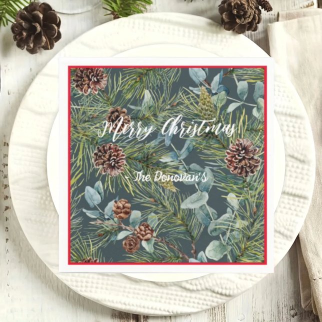 Watercolor Woodland Forest Holiday  Napkins (Creator Uploaded)