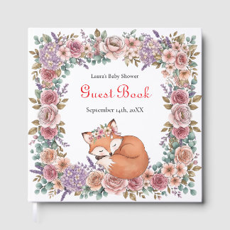 Watercolor Woodland Garden | Girl's Baby Shower Guest Book
