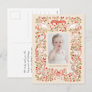 Watercolor Woodland Holiday Postcard