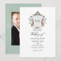 Watercolor Woodland Laurel Crest Monogram Wedding 