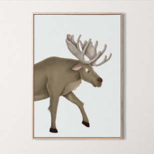 Watercolor Woodland Moose Boys Girls Room Decor