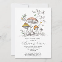 Watercolor Woodland Mushrooms Baby Shower