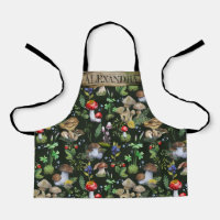 Watercolor Woodland Mushrooms Moss Pattern Name Ap