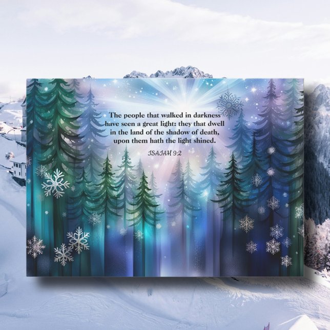 Watercolor Woodland Scripture Christian Christmas Holiday Card (Creator Uploaded)