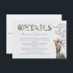 Watercolor Woodland Wedding Details and info card<br><div class="desc">Watercolor Woodland Wedding response cards RSVP with Decorated DETAILS fonts and pine tree and wild flower scene Matching Wedding invitation of this one. Need help with the layout,  just email me at tkatz@me.com</div>