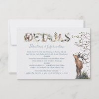 Watercolor Woodland Wedding Details and info card