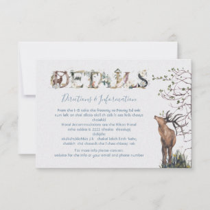 Watercolor Woodland Wedding Details and info card