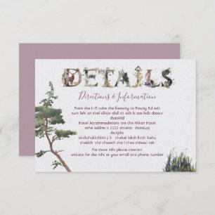 Watercolor Woodland Wedding Details and info card