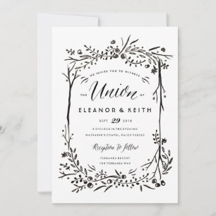 Watercolor Woodland Wedding Invitation - Union
