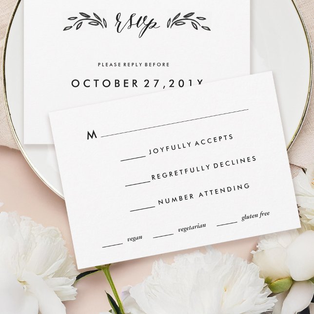 Watercolor Woodland Wedding Simplified RSVP Card (Creator Uploaded)