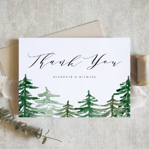 Watercolor Woodland Wedding Thank You Card