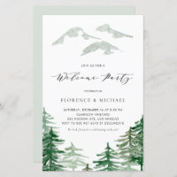 Watercolor Woodland Welcome Party Invitation