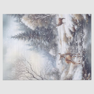 Watercolor Woodland Winter Deer Tissue Paper