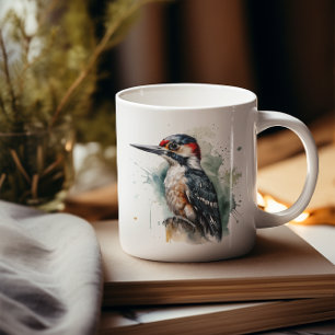 Watercolor Woodland Woodpecker Coffee Mug
