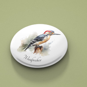 Watercolor Woodland Woodpecker, custom Bottle Opener