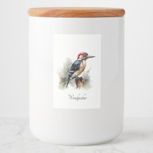 Watercolor Woodland Woodpecker, custom Food Label