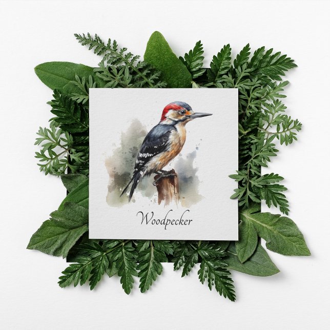 Watercolor Woodland Woodpecker, custom Invitation (Creator Uploaded)