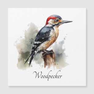 Watercolor Woodland Woodpecker, custom Magnetic Invitation