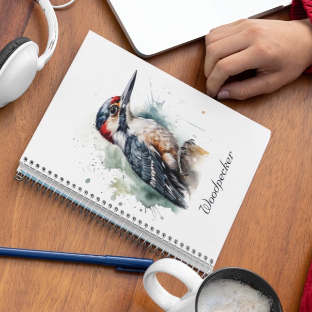 Watercolor Woodland Woodpecker, custom Notebook (Creator Uploaded)