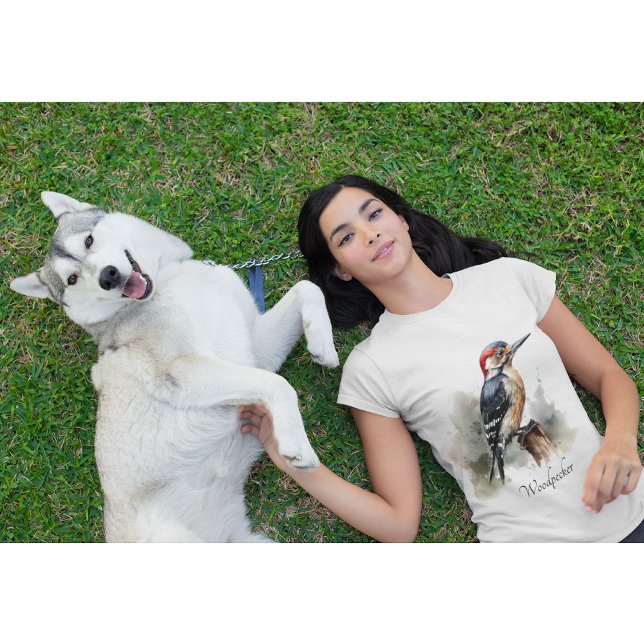 Watercolor Woodland Woodpecker, custom T-Shirt (Creator Uploaded)