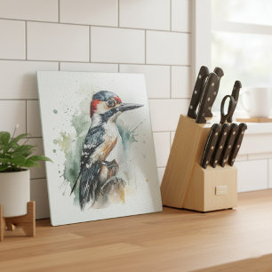Watercolor Woodland Woodpecker Cutting Board