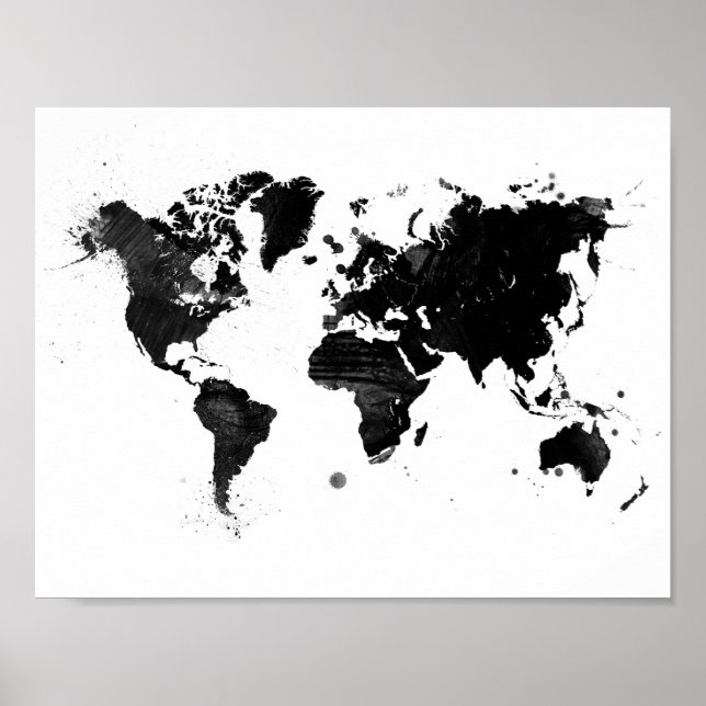 Watercolor world map poster (Front)