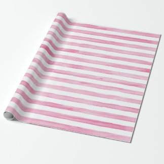 Watercolor Wrapping Paper -  pink stripes