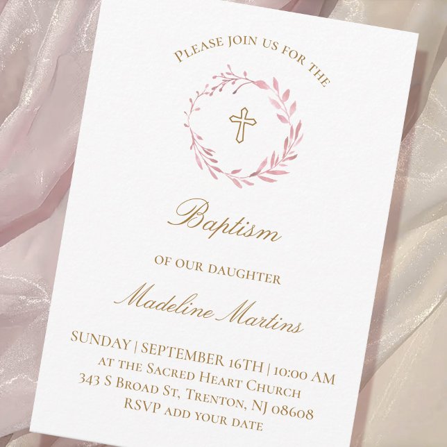  watercolor wreath | Baptism Invitation (Creator Uploaded)