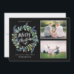 Watercolor Wreath Christmas 2 Photo Holiday Card<br><div class="desc">Send your holiday greetings in style with this holiday photo card featuring a hand painted watercolored wreath. Add a photo to the back of the card and a personalised message!</div>