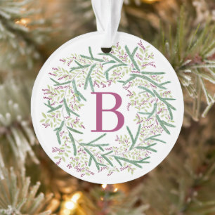 Watercolor Wreath Christmas Ornament