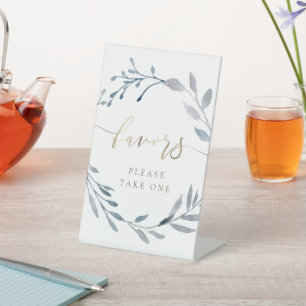 watercolor wreath favours pedestal sign