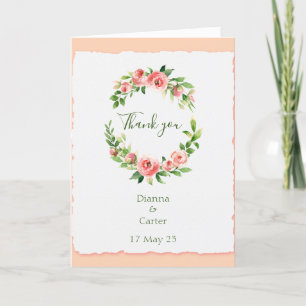 Watercolor Wreath Folded Thank You Card