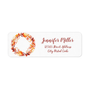 Watercolor wreath from colourful autumn leaves