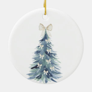 Watercolor Xmas Tree Bow Our first Christmas Ceramic Tree Decoration