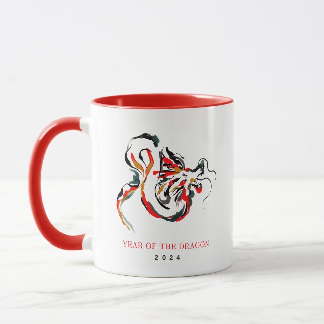 Watercolor Year of The Dragon Mug (Left)