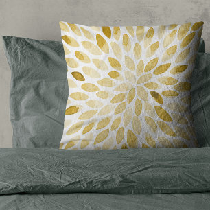 Watercolor yellow brush strokes cushion