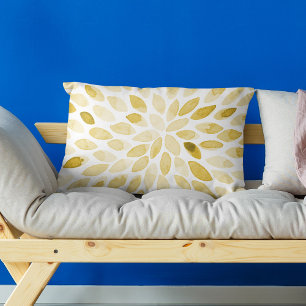 Watercolor yellow brush strokes decorative cushion