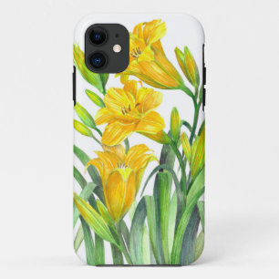 Watercolor Yellow Day Lilies Floral Art Case-Mate iPhone Case