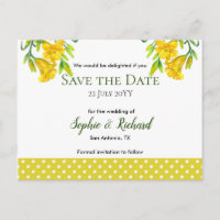 Watercolor Yellow Day Lilies Save The Date