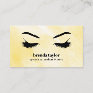 Watercolor Yellow  Eyelash Browbar professional Business Card