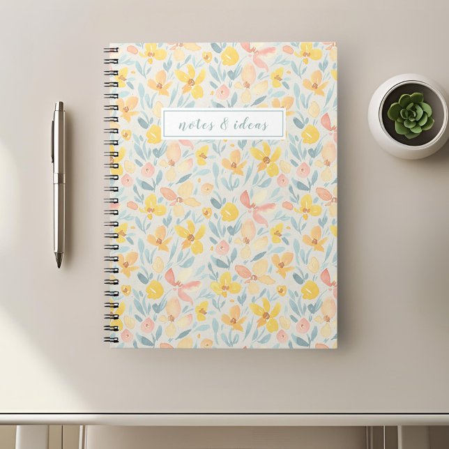 Watercolor Yellow Floral Notebook (Creator Uploaded)