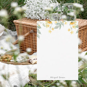 Watercolor Yellow Floral Personalised White Thank You Card