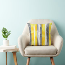 Watercolor Yellow Grey White Striped 