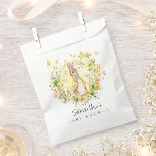 Watercolor Yellow Peter Rabbit Baby Shower  Favour Bags (Clipped)
