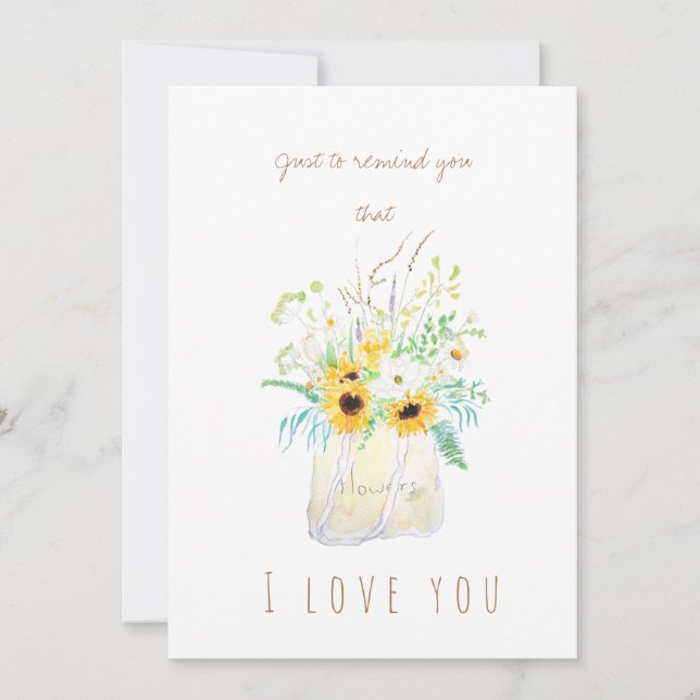 watercolor yellow sunflower greeting card (Front)