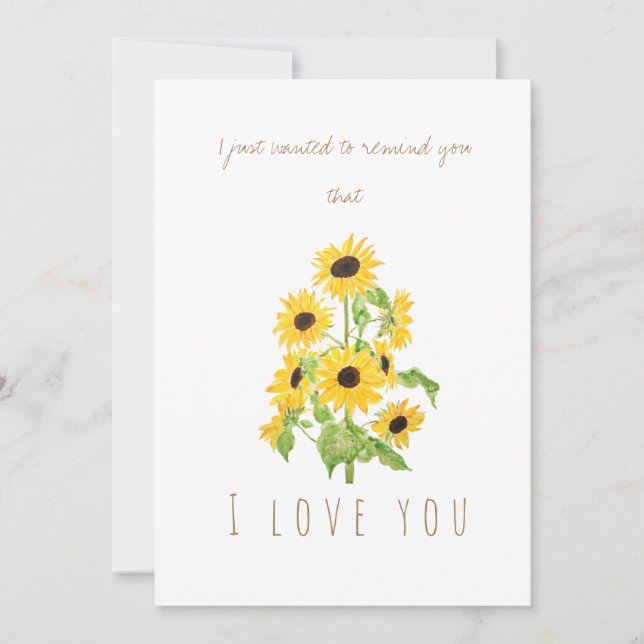 watercolor yellow sunflower greeting card (Front)